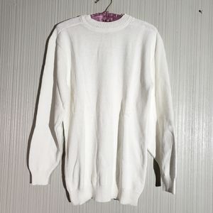 Stoney Creek White Mock Turtleneck Sweater,  100% Cotton,  Sz S